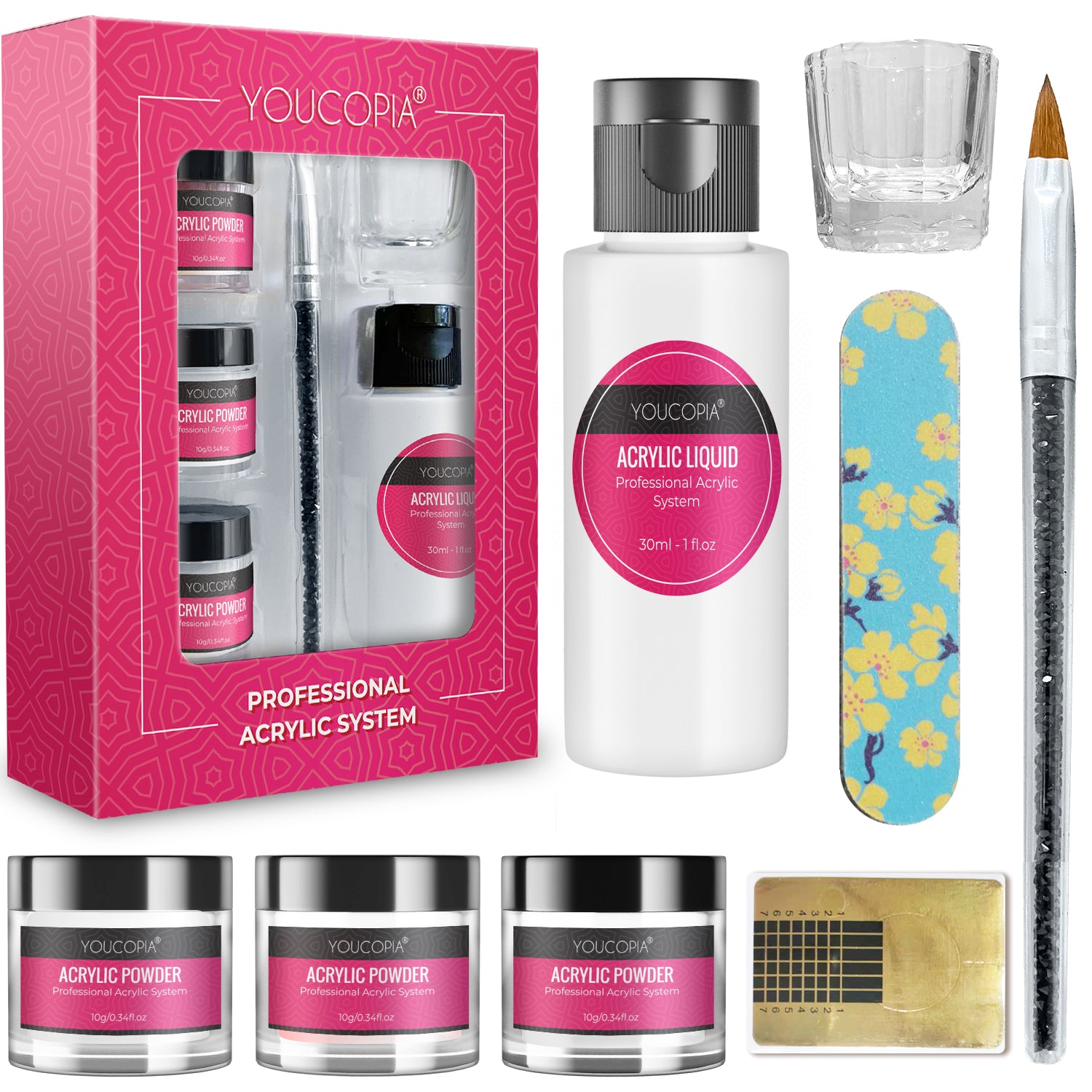 Acrylic Nail Powder with 3 Color