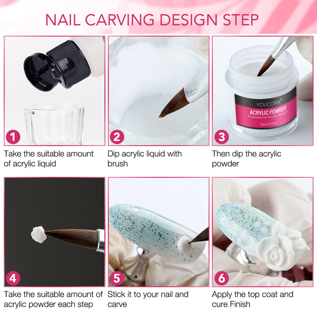 Acrylic Nail Powder with 3 Color